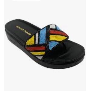 Donald Pliner FIJI Slide Sandal With Multicolor Beading Leather Upper Size 7M